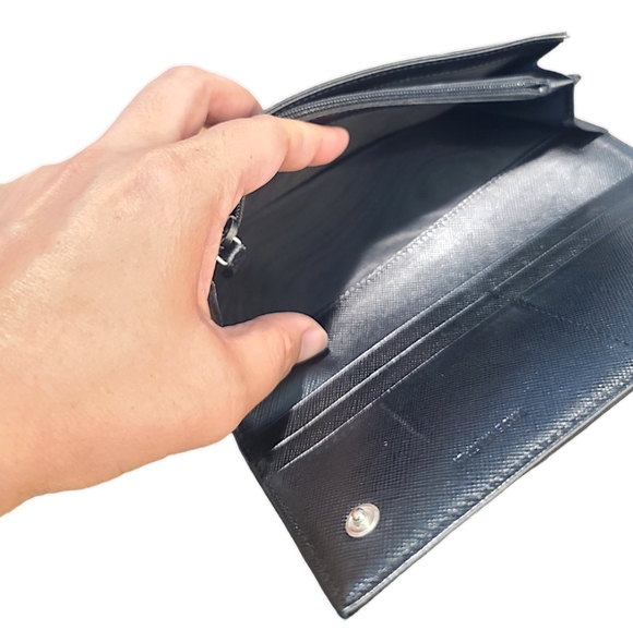 Prada Tessuto Authentic Black Nylon and Leather Long Wallet - Picture 14 of 16